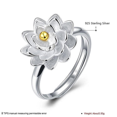 Lotus Flower 925 Sterling Silver Ring-Your Soul Place